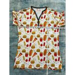 Little Sleepies Fast Foodie Print Bamboo Viscose Short Sleeve Pajama Top Small White Photo 4