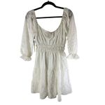 Liberty Love Cottage Peasant Dress Off Shoulder Tiered Puff Sleeve White M Photo 1