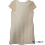 ZARA  Short Ivory Dress With Faux Leather Sleeve Size Small Photo 2