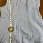 Nina Leonard blue and white seersucker or railroad stripe sleeveless dress Photo 9