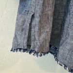 John Mark  Chambray Blue 100% Linen Embroidered Chambray Tunic Button Shirt 0X Photo 7