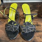 Bruno Magli Black Petal design peep toe heels size 6.5 Green Photo 0