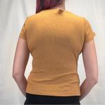 Gap Women's Basic T Tee Shirt S SM Small Golden Mustard Yellow Orange Ribbed NWT Photo 1