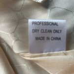 St. John Collection Cream Gold Long Sleeve Silk Button Down SJ Print Top Size 2 Photo 6