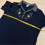 Bonworth Vintage Bon Worth Floral Butterfly Shirt Collar Women’s Size Large Blue cottage Photo 6