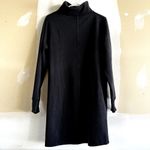 Athleta  Cozy Karma Mock Neck Dress Pockets Above Knee Breathable Black S Petite Photo 6