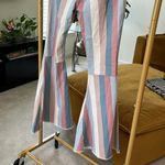 Altar'd State  Multicolor Striped Flare denim Pants NWT Photo 5