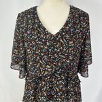 Manydress Womens Chiffon Floral Print‎ Vneck Casual Mini Boho Swing Dress Large Photo 6