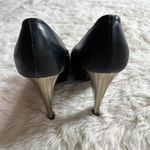 Max Mara  Black Heels Silver Metallic Heel Women's 38 Photo 5