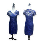 Midi Bodycon Dress Royal Blue V Photo 1