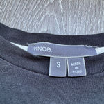 Vince Layered Look Long Sleeve Top Black Cream Small Photo 2