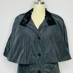 Betsey Johnson Black Fur Lined Cape Coat- Size Medium- Missing Belt Photo 1