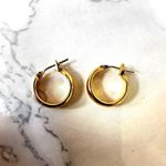 Liz Claiborne  gold tone small hoop earrings Photo 1