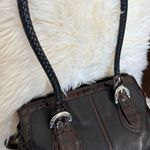 Brighton Black Crocodile Embossed Leather Satchel Bag Medium Top Handle Women's Photo 4