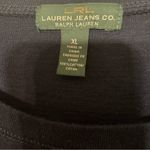 Ralph Lauren Lauren  Knit Top Women XL Button Details Navy Blue Hot Pink Stripe Photo 2