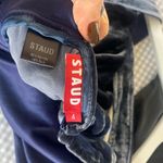 Staud Women's Sleeveless Wide Leg Velvet Silk Rayon Jumpsuit Navy Size 4 Blue Photo 1