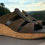 Donald Pliner Donald J. Pliner Clare Bronze Leather Stretch Cork Wedge Sandals Size 9 M Photo 0