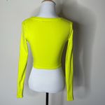 ZARA  Neon Green Long Sleeve Crop Top Photo 3