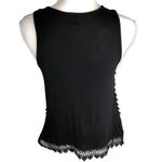 Black Bohemian Lace Embroidered Tank Top Size XS Photo 3