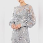 Mac Duggal  67936 Platinum Embellished High Neck Bishop Sleeve Gown Size 18 UB Photo 3