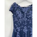 La Femme Navy Blue Embellished Mesh A-Line Formal Gown Size 14 Photo 3