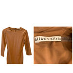 Alice + Olivia Inka Long Sleeve Faux Leather Body-Con Dress (2) Photo 4