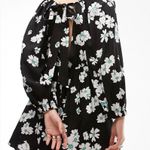 Topshop New Floral Tie Back V-Neck Long Sleeve Romper Black Multi Size Small Photo 1