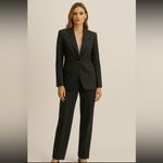 Talbots  Vintage Pure Wool Charcoal Grey 2Piece Pant Suit Blazer Jacket 8 Photo 2