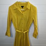 Talbots Yellow Embroidered Eyelet Cotton Shirt Waist Belted Dress Size 6 Photo 1