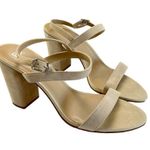 BP NWT . Blush Suede Block Heel Sandals | Ankle Strap Heels | Size 10 Photo 1