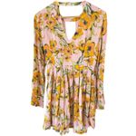 Free People Tegan Floral Printed Boho Long Sleeve Mini Dress Size X-Small Photo 7