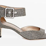 Pelle Moda Berlin Open Toe Pewter Shimmer Suede Sandal Size‎ 9.5M Gray Size 9.5 Photo 0