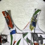 ZARA  White Floral Cropped Swing Tank Top Photo 6