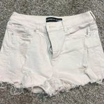 EXPRESS Light Pink Distressed Denim Shorts Photo 0