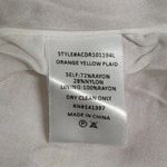 ASTR  The Label Ilana Puff Sleeve Tiered Midi Dress Orange Yellow Plaid M New Photo 8