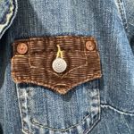 True Religion Y2K  Denim Jacket corduroy elbow patch women’s SZ L Retro Vintage Photo 2