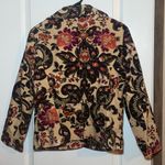 ATL Studio Size 8 Corduroy Fall Floral Button Blazer Jacket Business Casual Brown Photo 1