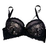 Daisy Fuentes black lace padded push up bra Photo 1