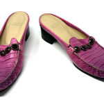 Stuart Weitzman Size 9 Clog Pink Open Back Loafer 1.5" Heel Rhinestone Business Photo 0