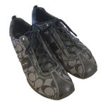 Coach  Kelsie Signature C Logo Black Grey Leather Lace Up Sneakers Women's 8.5M Photo 0