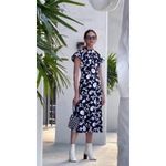 Silvia Tcherassi Lea Blue Embroidered Linen Cotton Midi Dress Twist Neckline S Photo 1