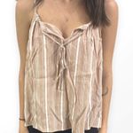 Sage THE LABEL Pink Striped Lightweight Tie Neck Sleeveless Tank Top Photo 4