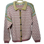 VTG Dia North of Boston Handknit Cardigan Sweater Women's Sz. M/L Pink Size M Photo 0