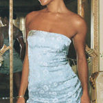 Princess Polly  Ramie Strapless Mini Dress Blue Photo 0