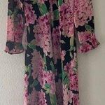 Lennie LNY New York black/pink floral maxi ruffle sleeve dress Size 10 Photo 0