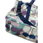 Coach Kyra White Green Blue Logo Printed Dual Top Handle Large Tote Bag Photo 6