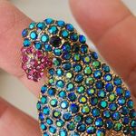 Large Statement Gold Colorful Parrot Bird Brooch Pin Photo 1