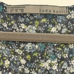 ZARA 💙 Basics Blue Floral Boho Dress – Size M, Knee-Length Photo 4