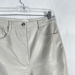Wilfred  Size 10 Faux Leather Pants‎ White Straight Solid High Rise Flawed 1692 Photo 3