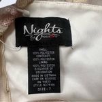 Teeze Me Nights by Champagne Floral Chiffon Tiered Ruffle Gown Size 7 Formal Photo 11